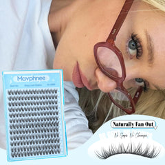 Mavphnee short lashes with clear band for easy DIY application