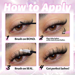 Mavphnee side-spiky design lashes add subtle definition.