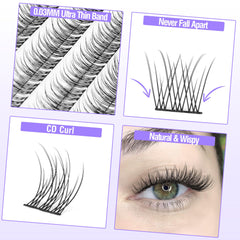 Mavphnee wispy lash extensions 9-11mm close-up highlighting lightweight comfort.