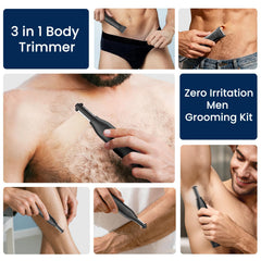 MAXGROOM skin-safe blades for a gentle no-nick shave.
