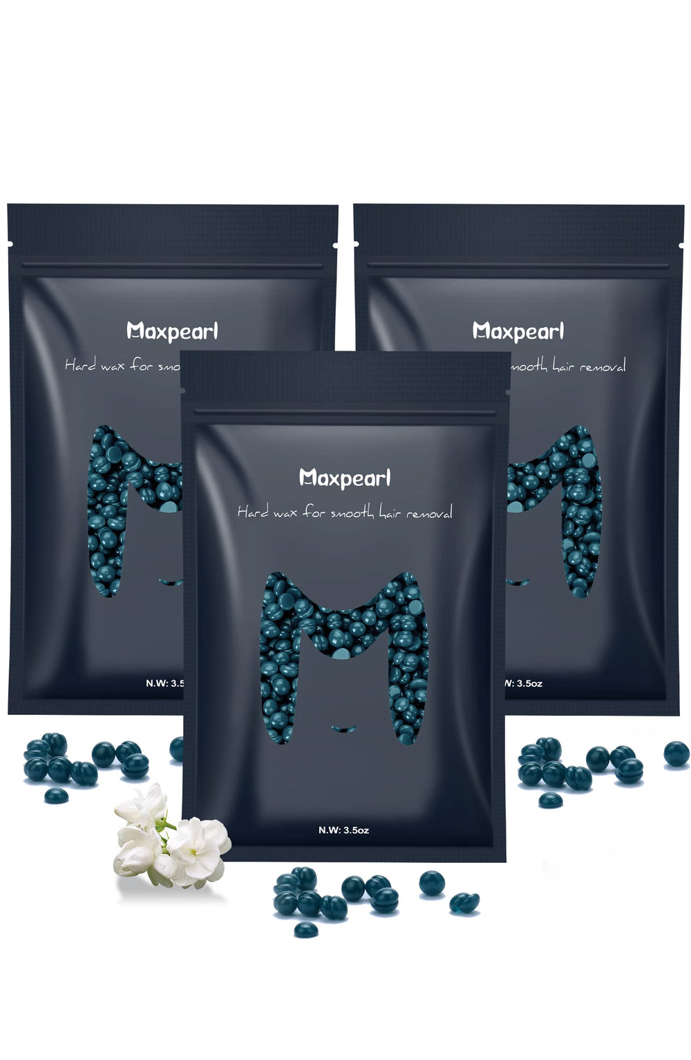 Maxpearl hard wax beads for Brazilian area provide smooth results with long-lasting hair removal.