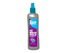 Maxtrv Rave 4X Mega Hairspray pulverizador ofrece aplicación uniforme para peinados.