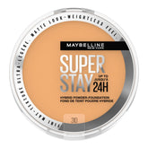 Maybelline base polvo híbrido con cobertura media a total y acabado mate para uso diario.
