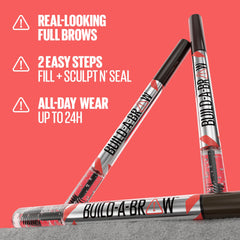 Maybelline Build-A-Brow aplicación en dos pasos facilita rellenar y definir.