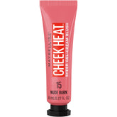 Maybelline Cheek Heat packaging shows a portable blush for on-the-go touch-ups.