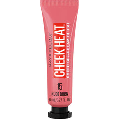 Maybelline Cheek Heat packaging shows a portable blush for on-the-go touch-ups.