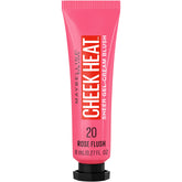Maybelline Cheek Heat Rose Flush swatch showing a natural dewy glow