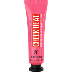 Maybelline Cheek Heat Rose Flush swatch showing a natural dewy glow