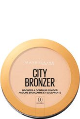 Maybelline bronceador en polvo urbano, acabado suave para bronceado natural.