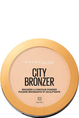 Maybelline bronceador en polvo urbano, acabado suave para bronceado natural.