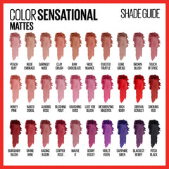 Maybelline Color Sensational lipstick swatches plum shade for rich velvety color.