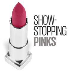 Maybelline Color Sensational lipstick swatches red shade for statement making impact.