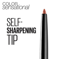 Maybelline Color Sensational Shaping Lip Liner’s self-sharpening tip for quick, precise lip definition on the go