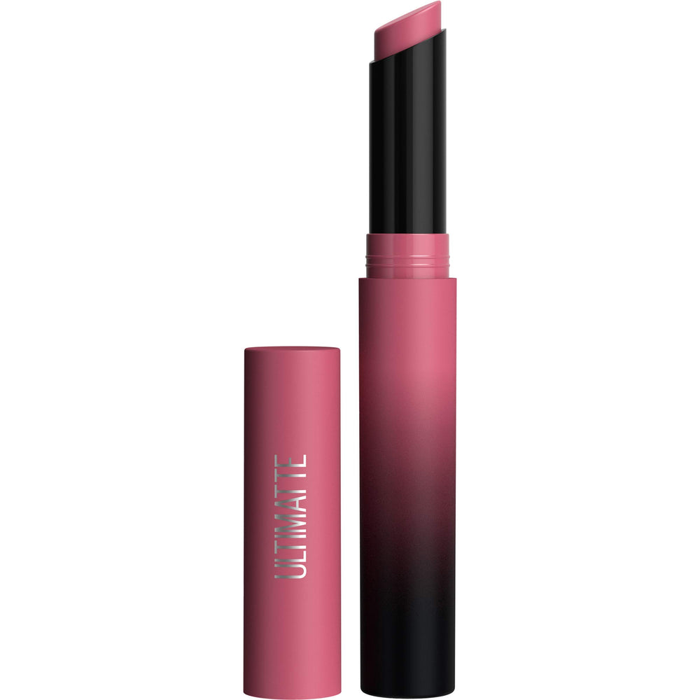 Maybelline Ultimatte mauve lipstick delivers bold non-drying color.