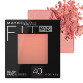 Maybelline Fit Me Blush Peach swatch on cheek for a natural, lasting flush.