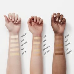Maybelline Fit Me concealer swatch demonstrating shade range for accurate matching.