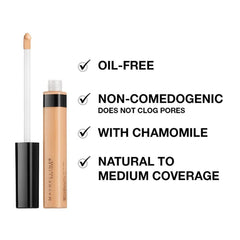Maybelline Fit Me concealer for under-eye application to brighten fatigue.