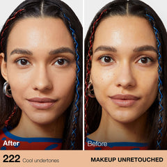 Maybelline Fit Me Matte + Poreless swatches display the 40 shade range from Ivory to Mocha.