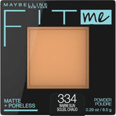 Polvo compacto mate Warm Sun de Maybelline Fit Me para acabado natural y control de brillo.