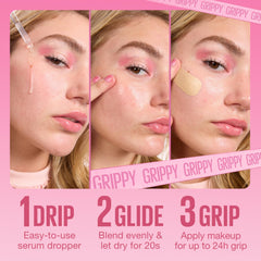 Maybelline Grippy Serum Primer efecto grip, mejora la fijación del maquillaje durante el día.