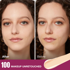 Maybelline Age Rewind concealer applicator tip in action for smooth blending.