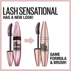 Maybelline Lash Sensational demonstrates full-fan lashes with layered definition.