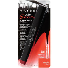 Maybelline Lash Stiletto pestañas largas con brillo para una mirada amplia.