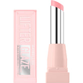 Maybelline Lifter Glaze Oil Balm pink drip close-up showing sheer pink glaze