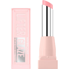 Maybelline Lifter Glaze Oil Balm pink drip close-up showing sheer pink glaze