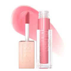 Maybelline Lifter Gloss con aplicador XL, labios hidratados y contorno definido.