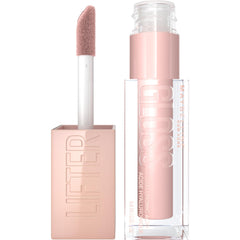Maybelline Lifter Gloss Ice con aplicador XL para cobertura uniforme.
