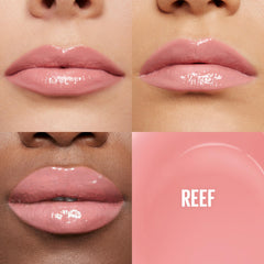 Maybelline Lifter Gloss Reef: textura cremosa y suave que desliza sin esfuerzo.