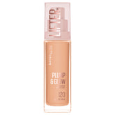 Maybelline Lifter Plump & Glow, botella base, hidratación y luminosidad para la piel