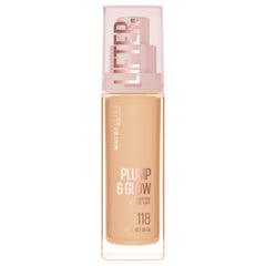 MAYBELLINE Lifter Plump & Glow: botella de base iluminadora para tono uniforme