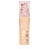 Maybelline Lifter Plump & Glow: botella con bomba para una aplicación suave.