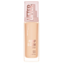 Maybelline Lifter Plump & Glow: botella con bomba para una aplicación suave.