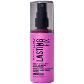 Maybelline New York Facestudio Lasting Fix spray bottle for all-day makeup setting.