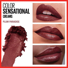 Maybelline Plum Paradise lip swatch highlighting deep plum tones