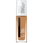Maybelline Super Stay foundation bottle in Golden Caramel for all-day wear