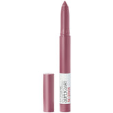 Maybelline Super Stay Ink Crayon lip swatch in purple beige showing rich matte color.