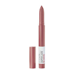 Maybelline Super Stay Ink Crayon Lead The Way pink-beige swatch shows longwear matte color