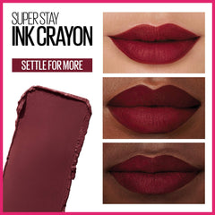 Close-up of matte finish on lips with long-wear appearance.