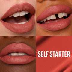 Maybelline Super Stay Matte Ink Self-Starter brick red delivers bold all‑day color