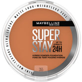 Maybelline Super Stay polvo híbrido, textura mate y cobertura duradera para uso diario.