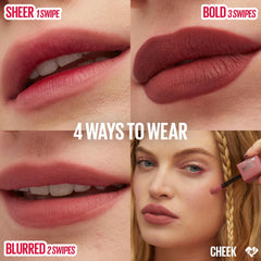 La formulación vegana de MAYBELLINE Teddy Tint cuida los labios