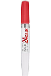 Maybelline SuperStay 24 2-Step Steady Red-Y, empaque frontal, color duradero para todo el día