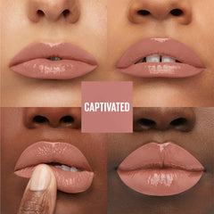 MAYBELLINE labial líquido sin transferencia y duración de 16 horas, tono Captivado.