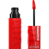 Maybelline Super Stay Vinyl Ink en labios rojos con color duradero