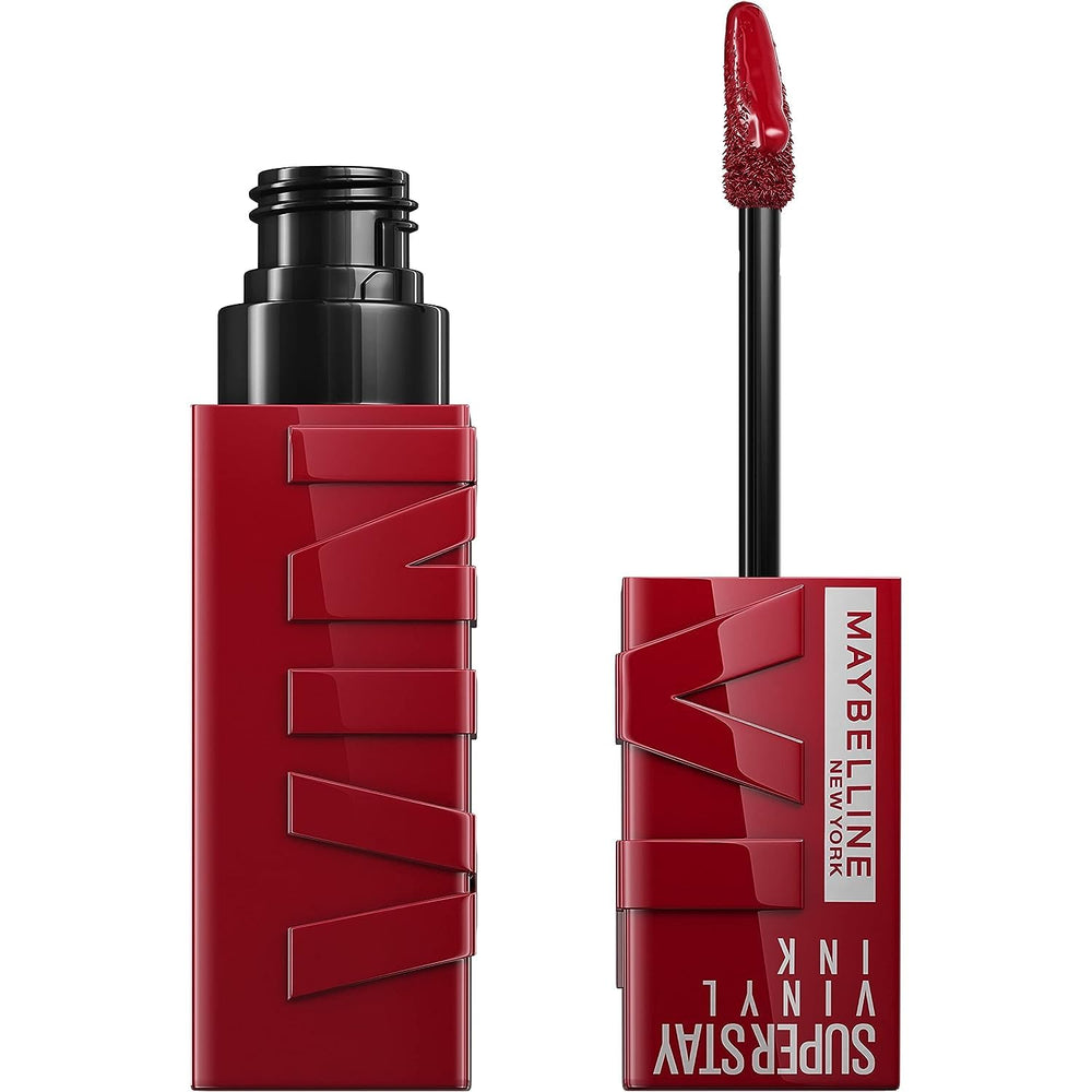 Labial MAYBELLINE Vinyl Ink, aplicación limpia y color intenso en los labios.