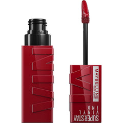 Labial MAYBELLINE Vinyl Ink, aplicación limpia y color intenso en los labios.